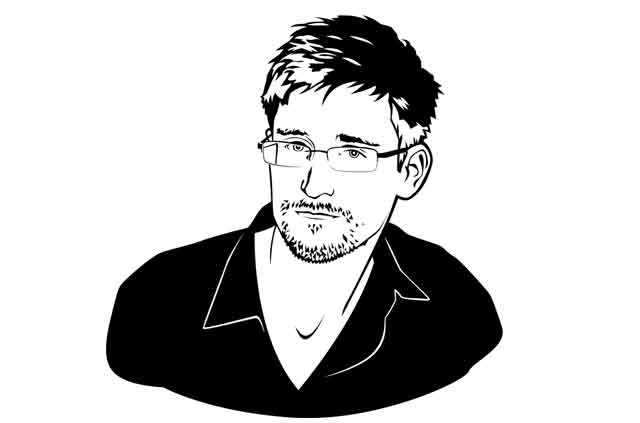 Illustration of Edward Snowden.