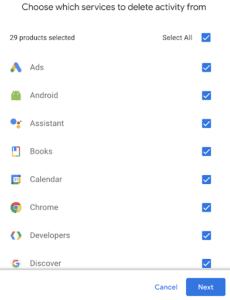 Messaggio da Google prima dell