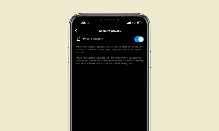 Rendre son compte IG privé