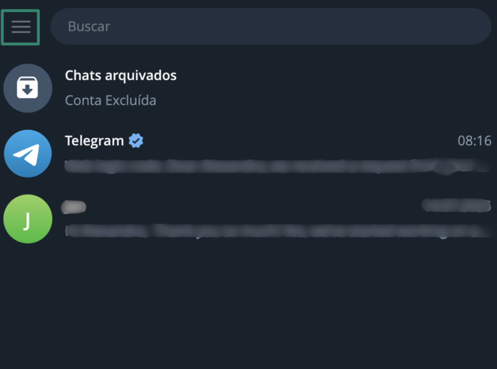 The Telegram desktop app menu icon.