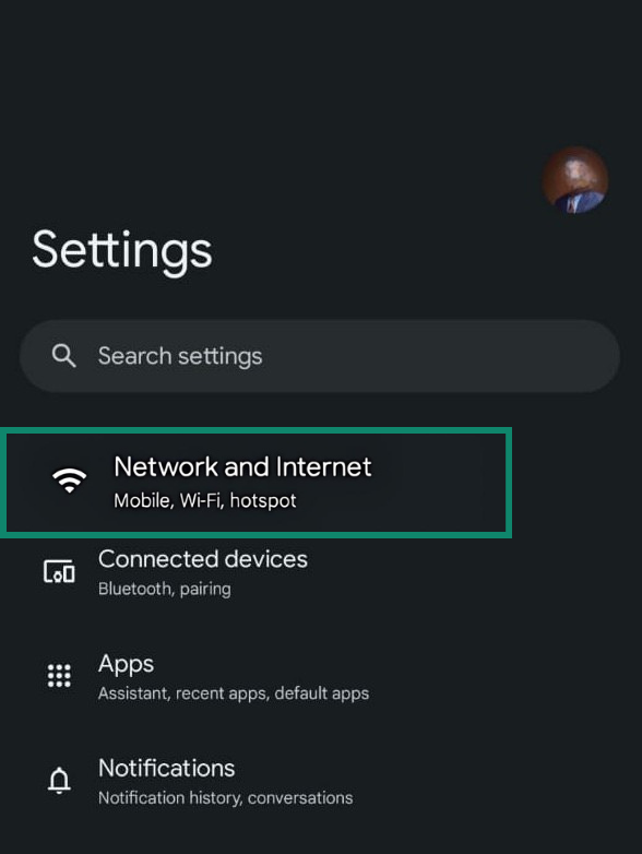 You'll find Android's DNS settings under its network and internet tab.