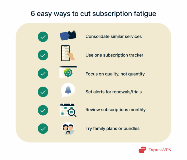 Tips to manage subscription fatigue.