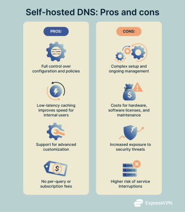 A pros and cons list for self-hosted DNS.