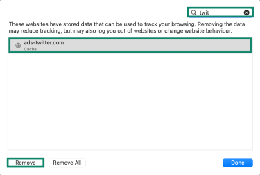 The Privacy tab in Safari, highlighting the "Manage Website Data..." option.