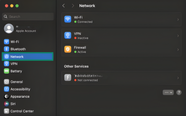 Open System Settings and choose Network.