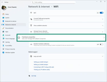 Windows 11 Wi-Fi menu.