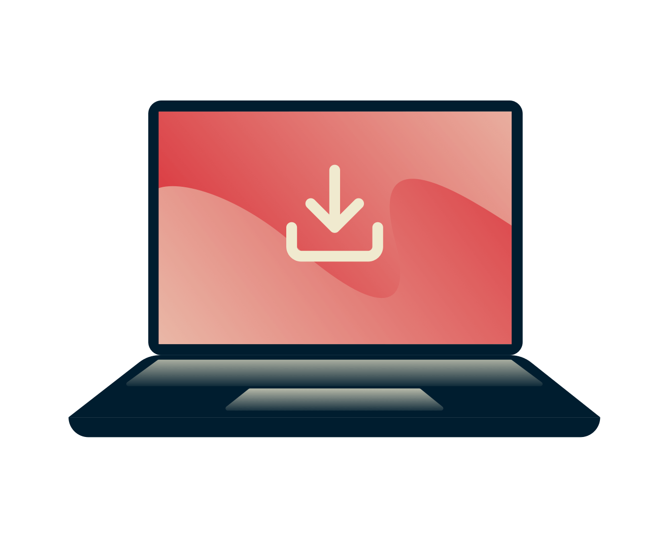 Preuzmite anonimno. Laptop sa ikonicom za preuzimanje.