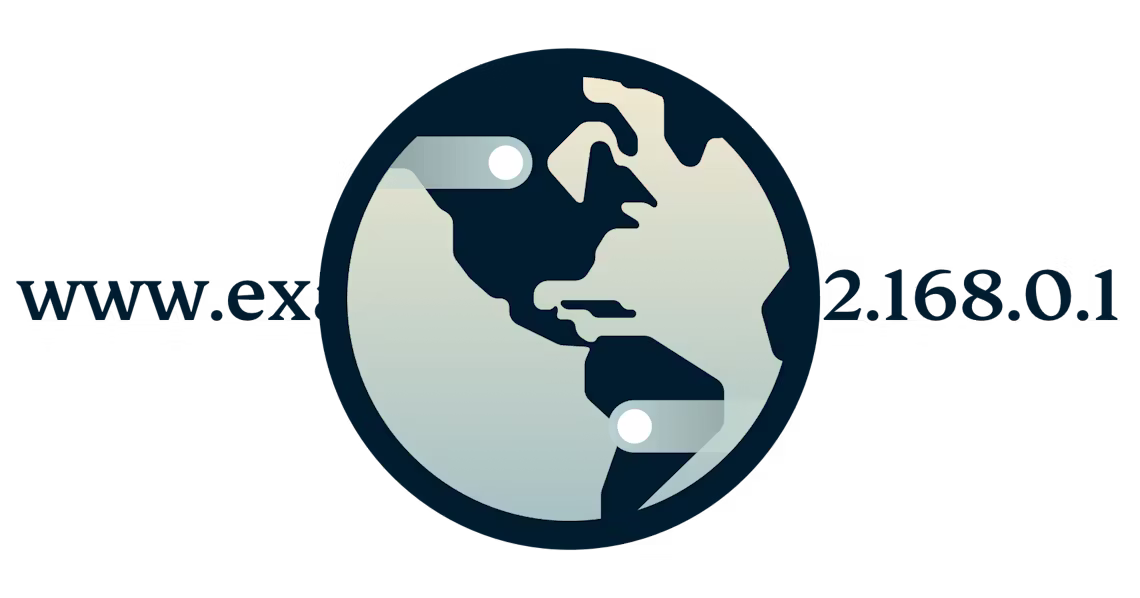 Cirkulært DNS-logo, der viser en URL, der er oversat til en IP-adresse