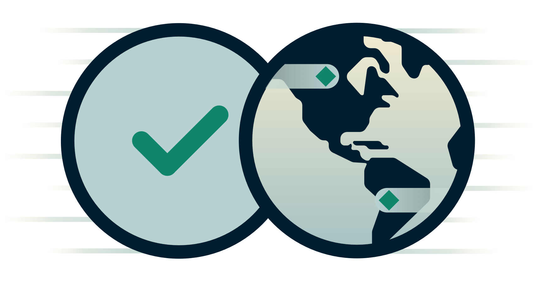 Globus ud for et flueben.