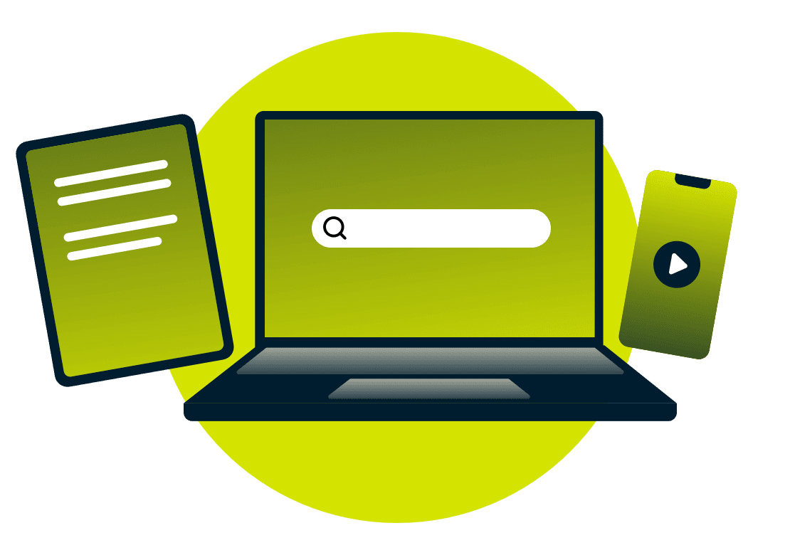 Ноутбук, планшет и смартфон.