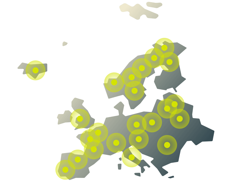 Verbind met duizenden Europese serverlocaties van het gigantische wereldwijde netwerk van ExpressVPN.