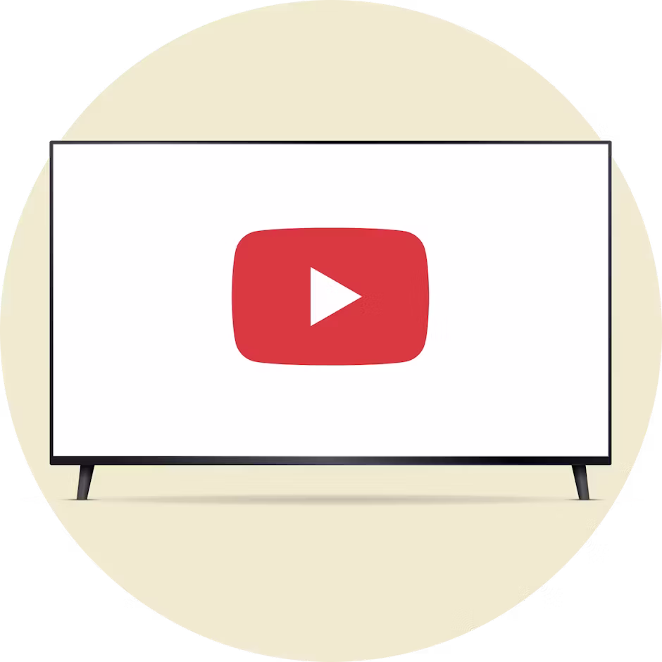 Il logo di YouTube TV su uno schermo.