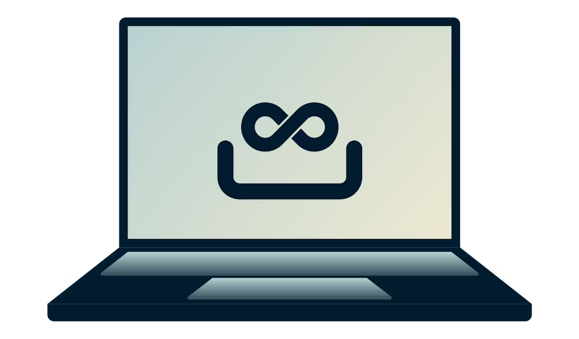 เข้าถึงเว็บไซต์ที่เซ็นเซอร์ด้วยแอป ExpressVPN ที่ปลอดภัยของคุณแล็ปท็อปที่มีห่วงอินฟินิตี้อยู่