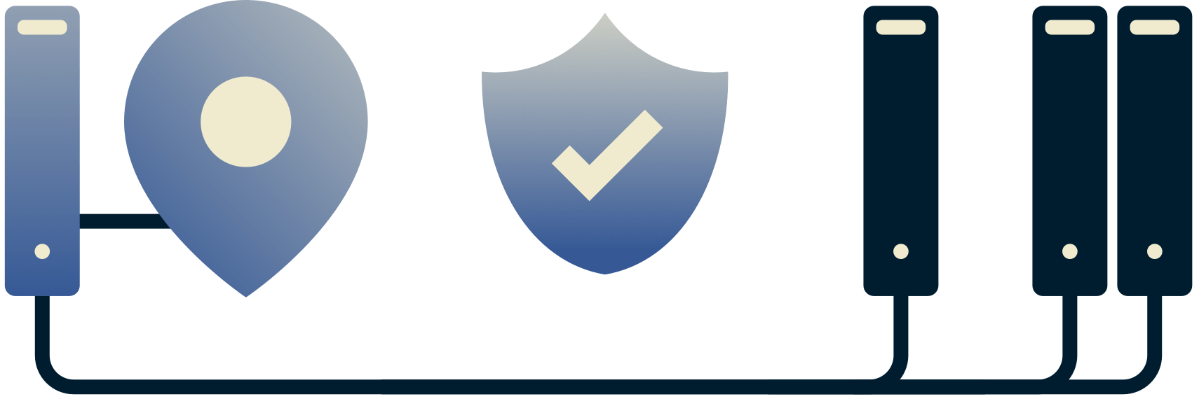 원격 서버에 안전하게 연결하는 한 위치의 서버