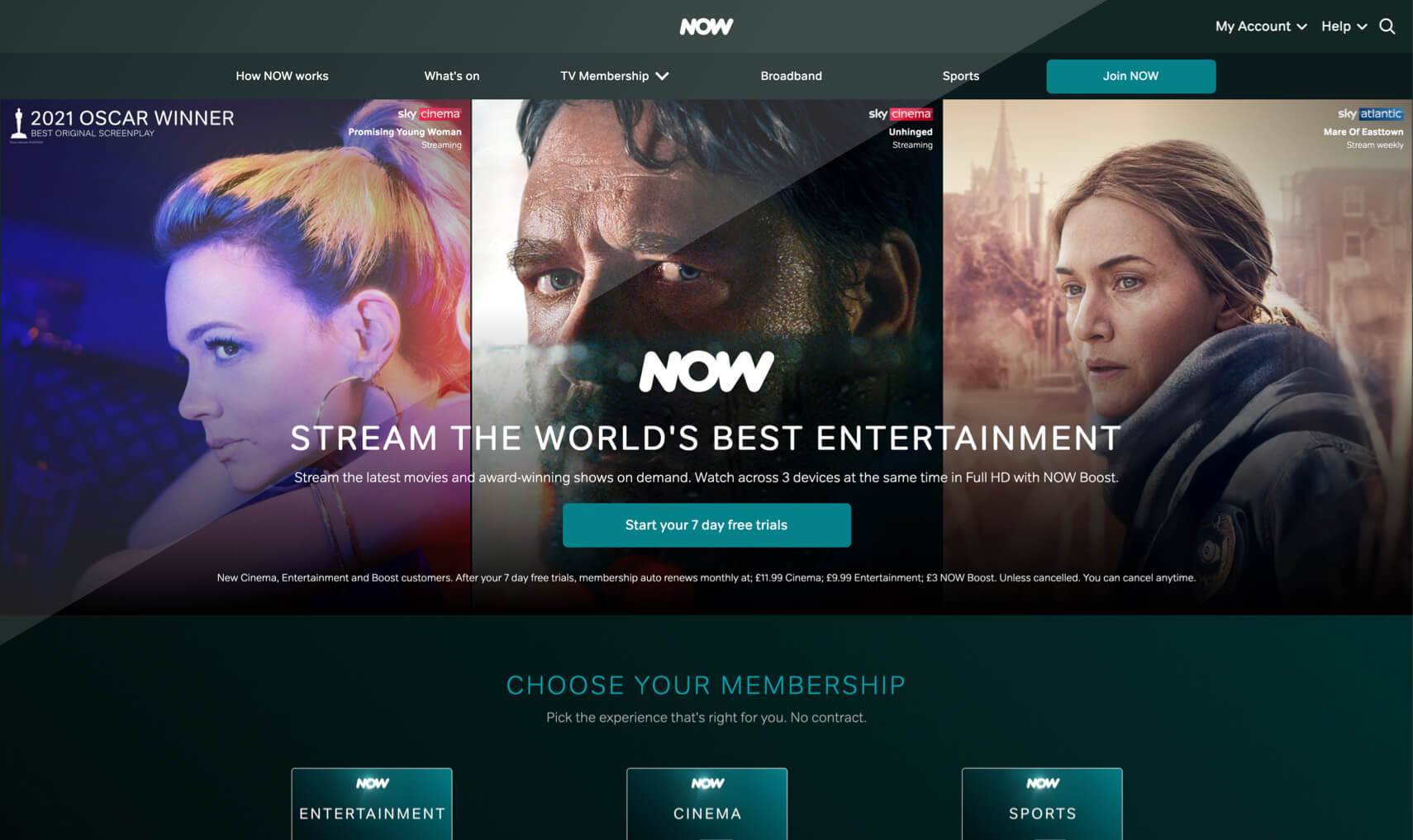 Now TV ekran görüntüsü