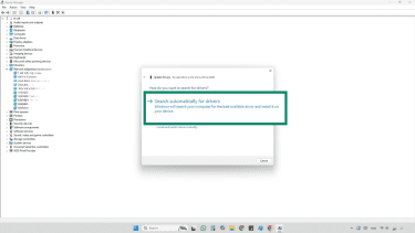 Screenshot of Search automatically for drivers option in Windows 11
