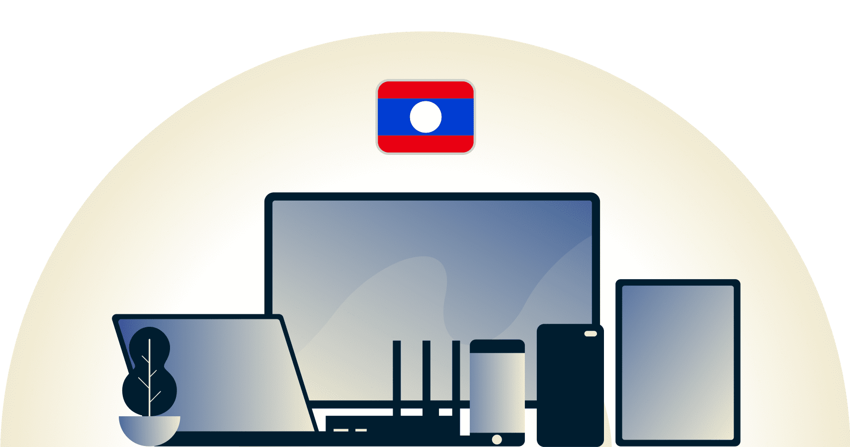 Laos VPN protecting a variety of devices.