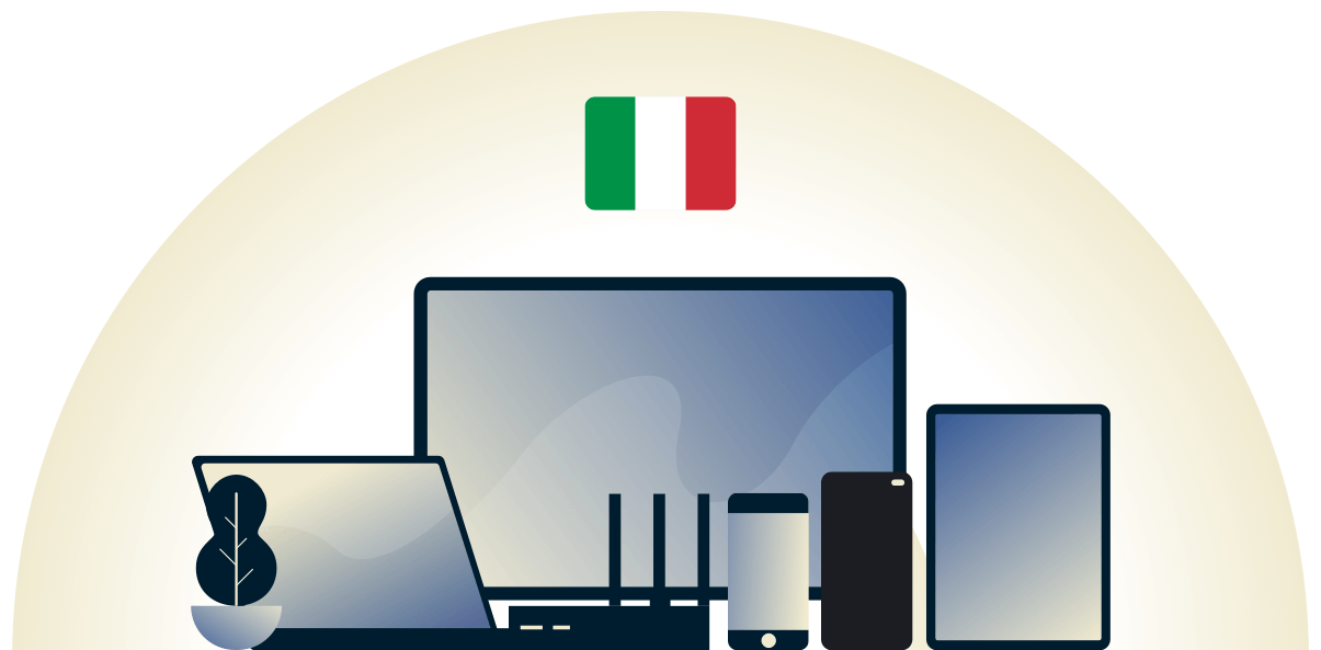 VPN per l'Italia che protegge vari dispositivi.
