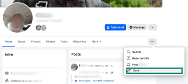 How to block a Facebook user.