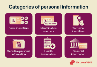 An infographic listing various categories of personal information
