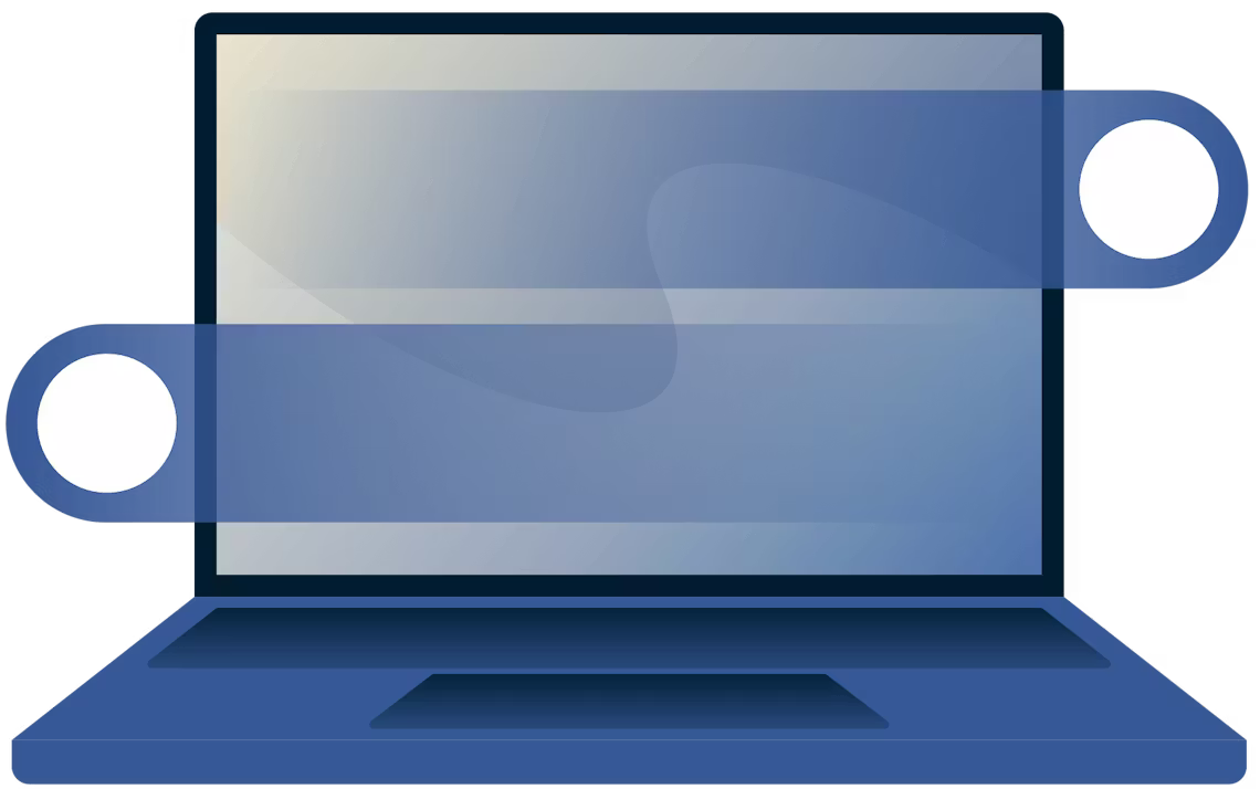 Gesti swipe che attraversano un computer portatile