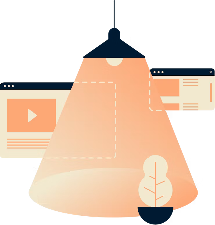 Светящаяся лампа на окнах браузера, чтобы сделать их приватными.